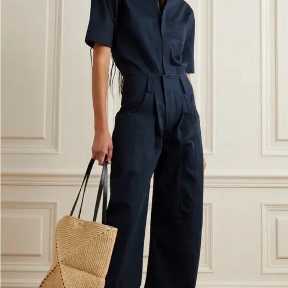 Rivet Utility Cotton Canvas Herringbone Jumpsuit - Picture 4 of 7